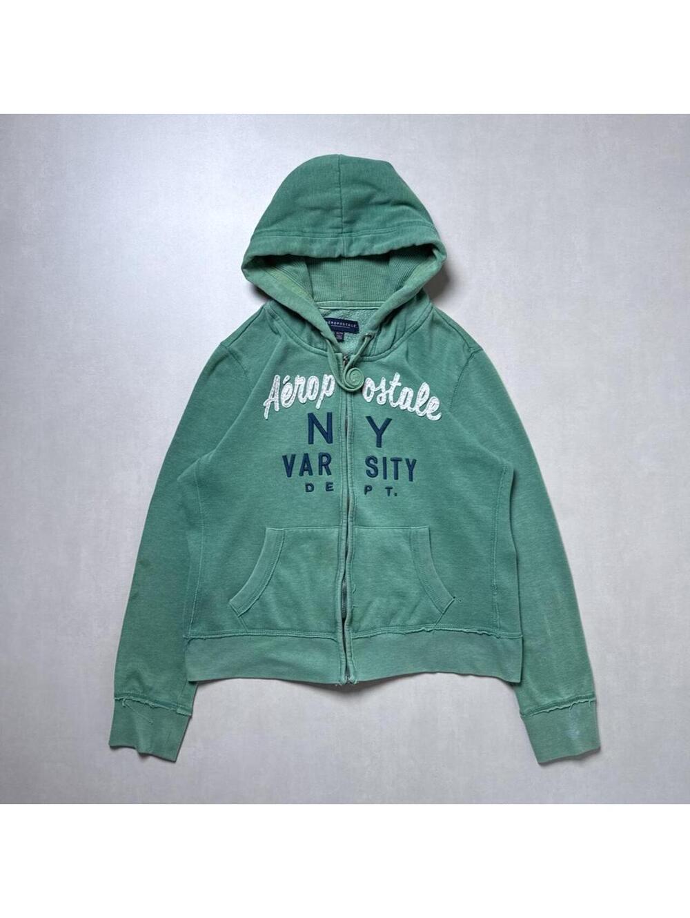 Y2K Aeropostale Green 00s Women’s Zip Up Hoodie Jacket